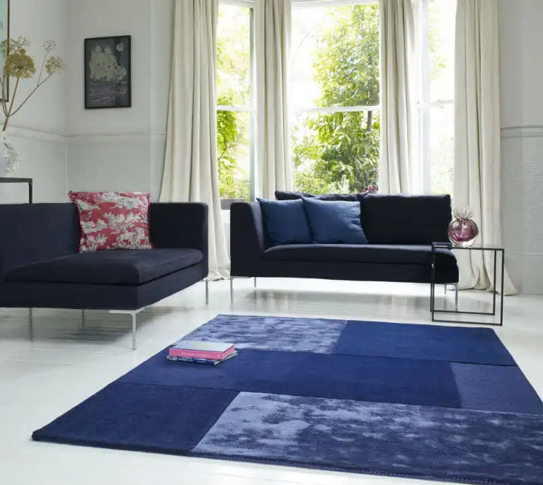 Asiatic tonal tate blue Blue Wool Rug.