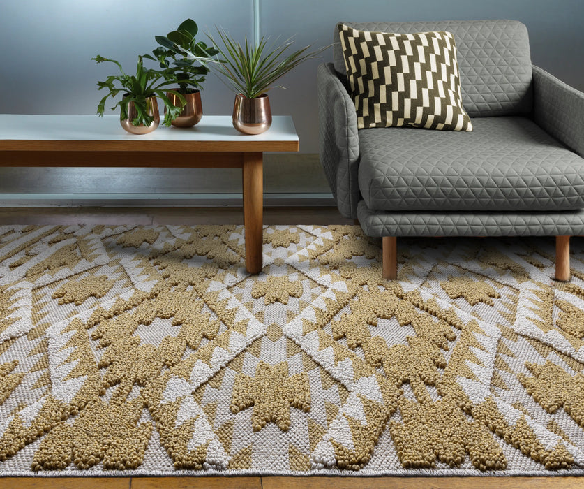 Asiatic taza ta02 ochre Yellow, Ivory Living Room Rug.