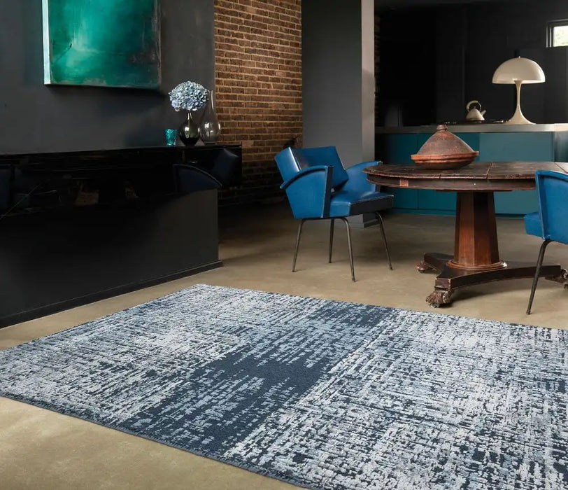 Asiatic torino petrol blue Blue Living Room Wool Rug.