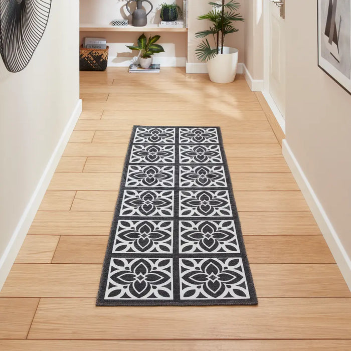 Victoria H1191 Dark Grey Washable Rug