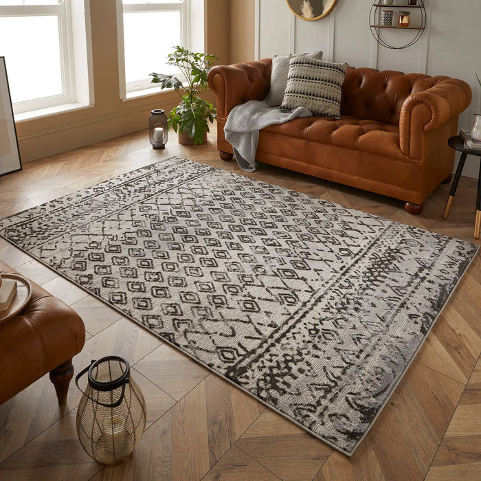 Oriental Weavers vinci 1303 b Blue, Grey Living Room Moroccan Rug.