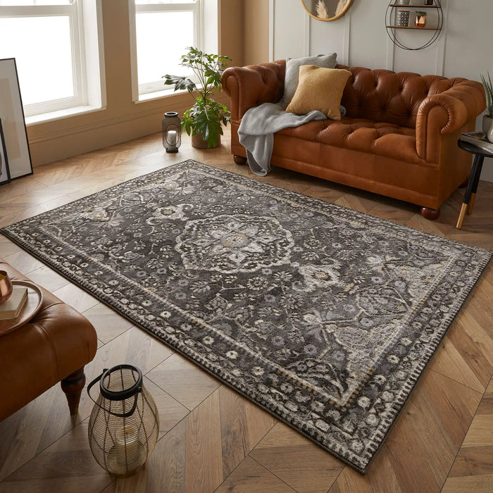 Oriental Weavers vinci 1401 b Grey Living Room Moroccan Rug.