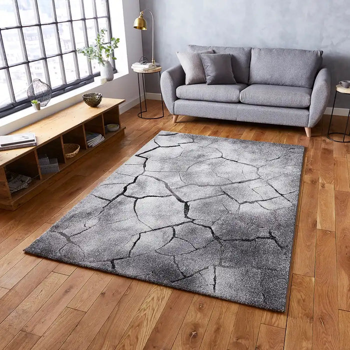 Think Rugs woodland think 21007 grey Grey Living Room Rug.