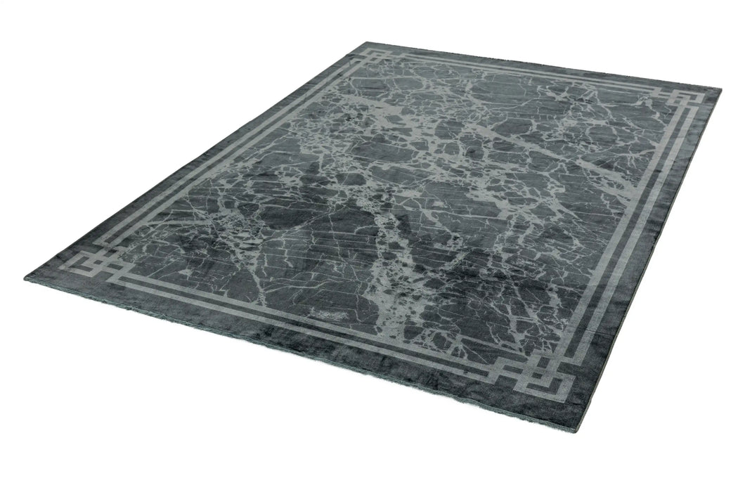 Asiatic zehraya ze03 grey border Grey, Black Living Room Rug.