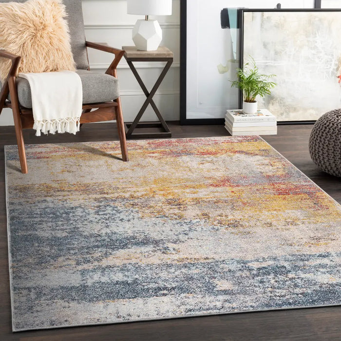VALERIE Abstract Modern Marble Light Grey Rug