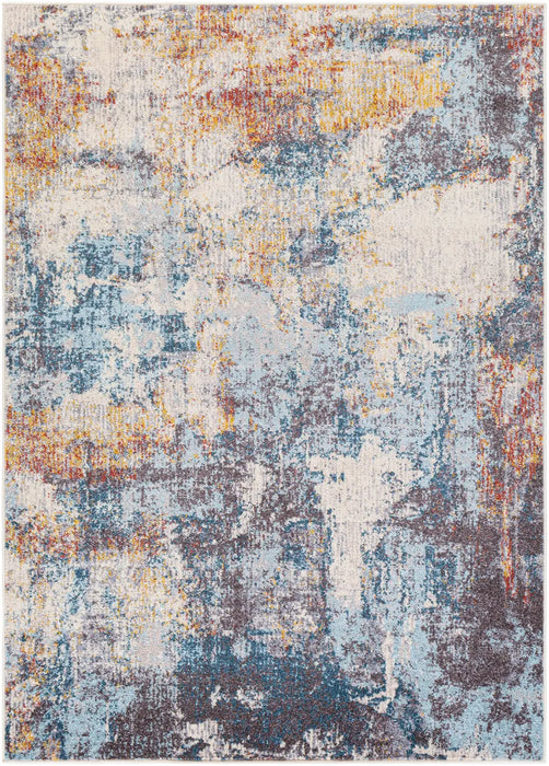 VALERIE Abstract Modern Marble Dark Blue Rug