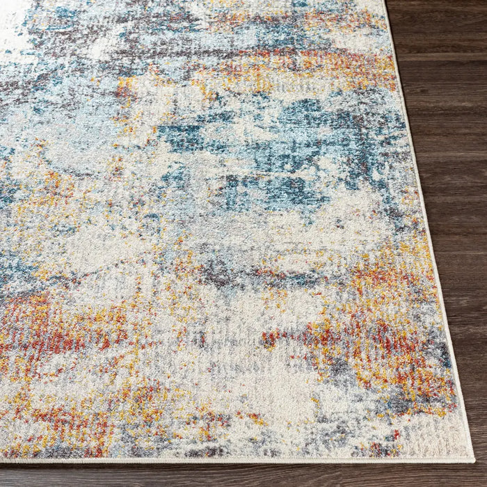 VALERIE Abstract Modern Marble Dark Blue Rug