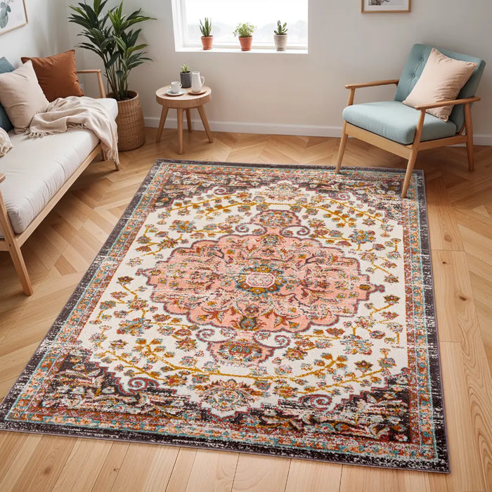 CELIA Vintage Traditional Oriental Boho Brick Rug