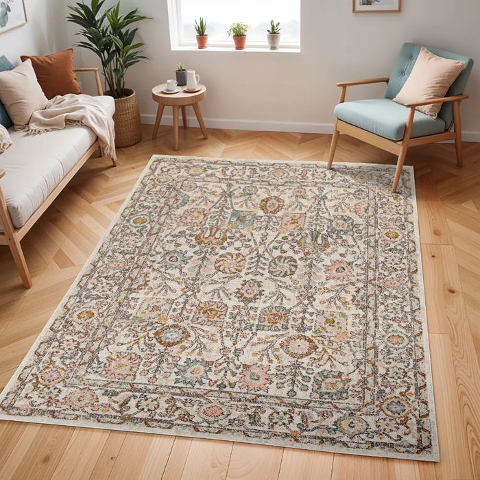AMIRA Vintage Traditional Oriental Boho Burnt Orange Rug