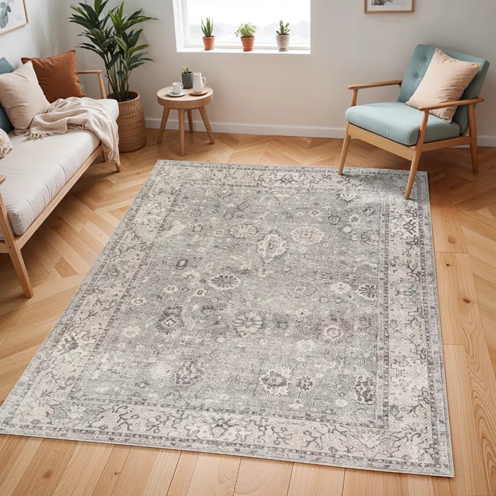 RAVEENA Becki Owens x Livabliss Vintage Traditional Oriental Boho Beige/Dark Brown Rug