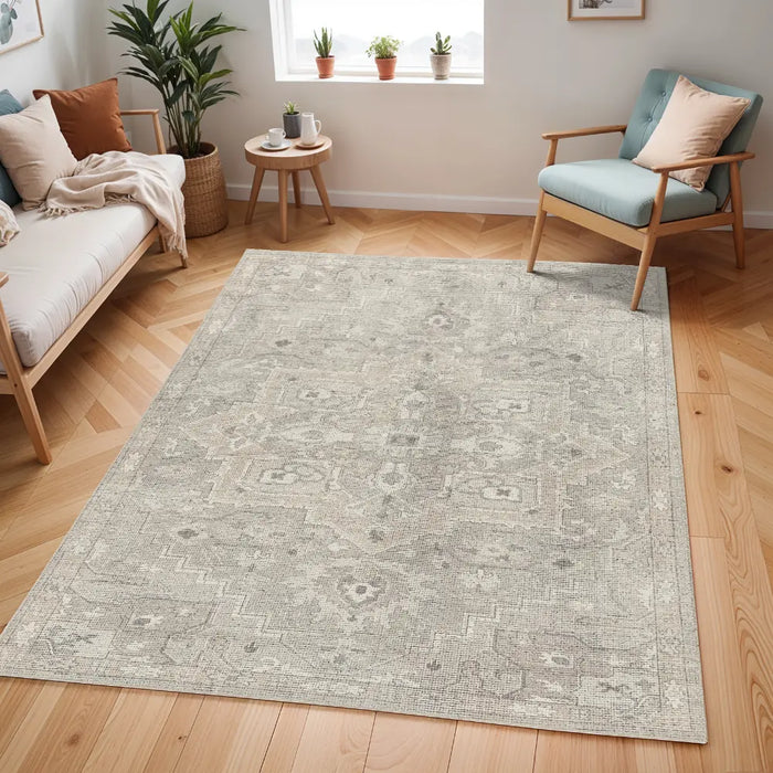 KRISHNA Becki Owens x Livabliss Vintage Traditional Oriental Boho Camel/Dark Brown Rug