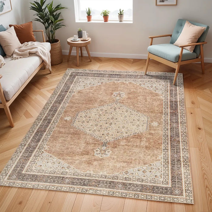 SIMRAN Becki Owens x Livabliss Vintage Traditional Oriental Boho Cinnamon Rug
