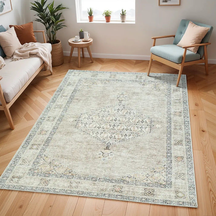 SIMRAN Becki Owens x Livabliss Vintage Traditional Oriental Boho Brown/Cream Rug