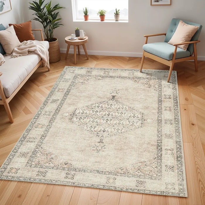 SIMRAN Becki Owens x Livabliss Vintage Traditional Oriental Boho Blush/Beige Rug