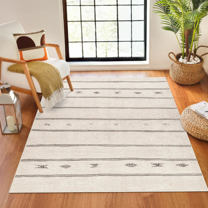 KIRAN Becki Owens x Livabliss Global Scandi Beige/Dark Brown Rug