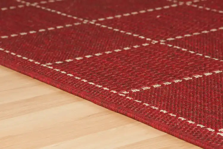 Oriental Weavers checked flatweave red Red Outdoor  Flat Weave Rug.