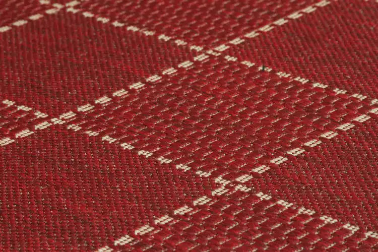 Oriental Weavers checked flatweave red Red Outdoor  Flat Weave Rug.