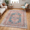 ATHENA Machine Washable Traditionnal Boho Coral Rug