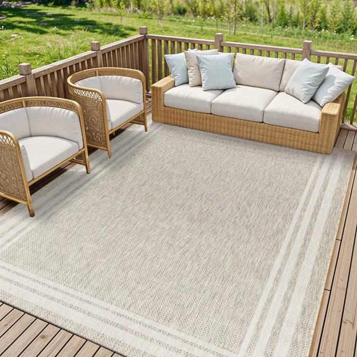 AKRITI In- & Outdoor Traditionnal Light Grey Rug