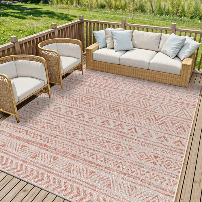 DIKSHA In- & Outdoor Global Coral/Pink Rug