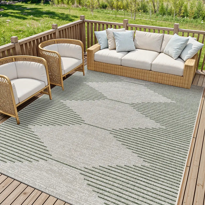 DOLLY In- & Outdoor Global Moss/Grey Rug