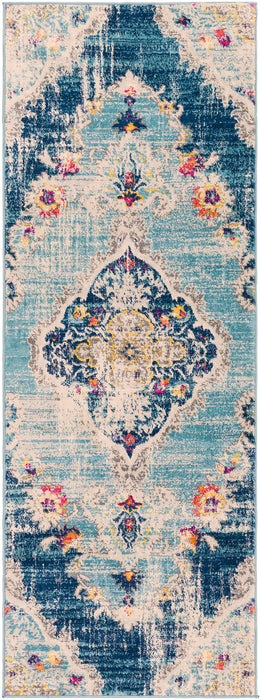 ROMY Vintage Traditional Oriental Boho Blue Rug