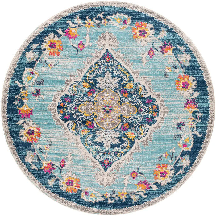 ROMY Vintage Traditional Oriental Boho Blue Rug