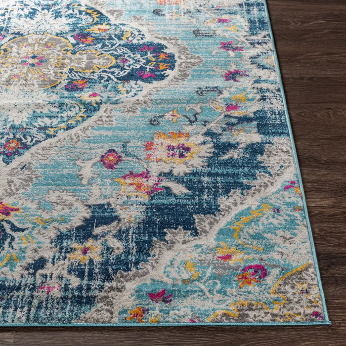 ROMY Vintage Traditional Oriental Boho Blue Rug