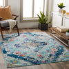 ROMY Vintage Traditional Oriental Boho Blue Rug