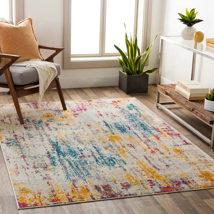 CHINU Abstract Modern Marble Blue Rug