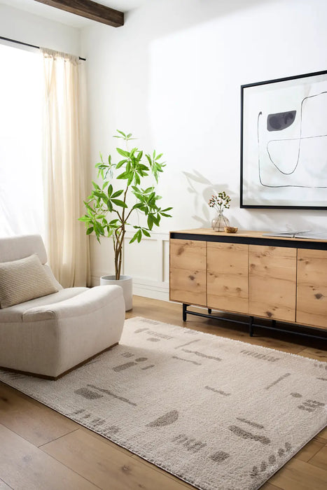 SOLINE Machine Washable Modern Shaggy Medium Grey Rug