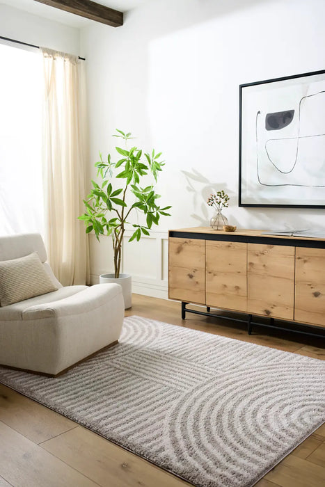 PAULINE Machine Washable Modern Shaggy Medium Grey Rug