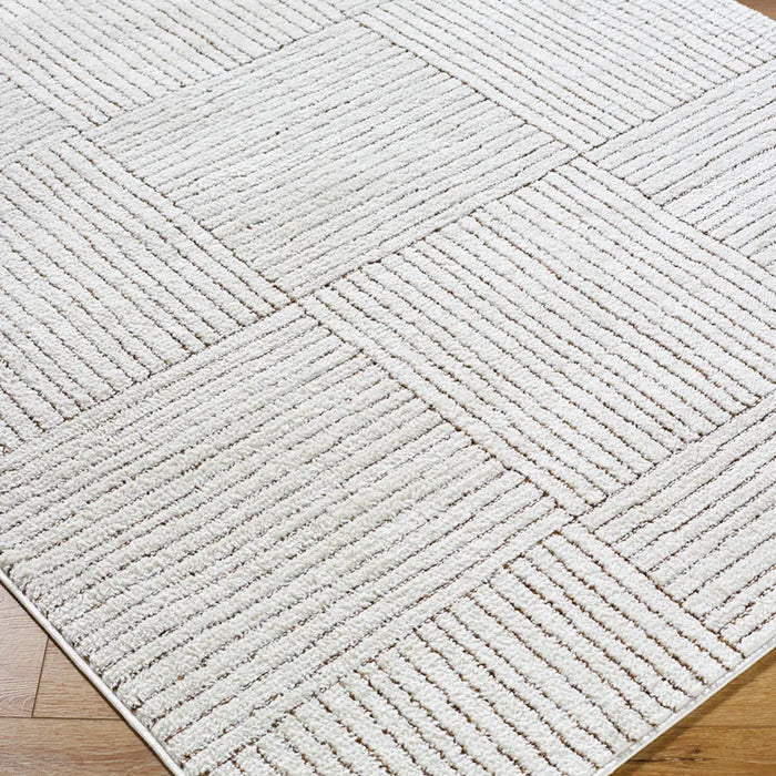 LORAINE Galey Alix x Livabliss Modern Scandi High Pile Ivory/Dark Brown Rug