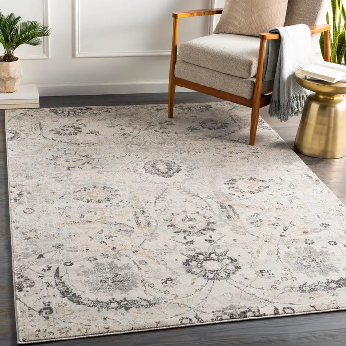 AARYA Vintage Traditional Oriental Boho Charcoal Rug