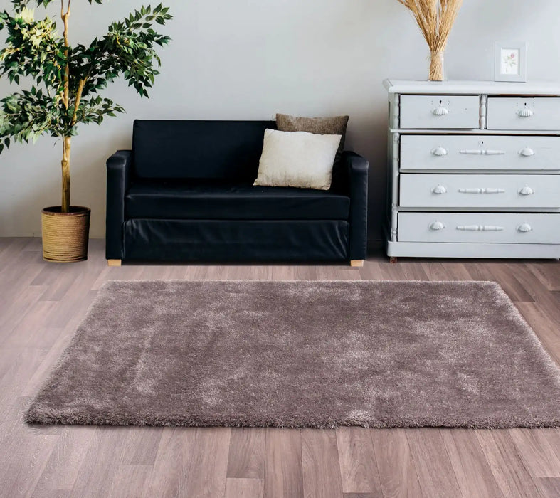 HMC indigo silver Grey Living Room Shaggy Rug.