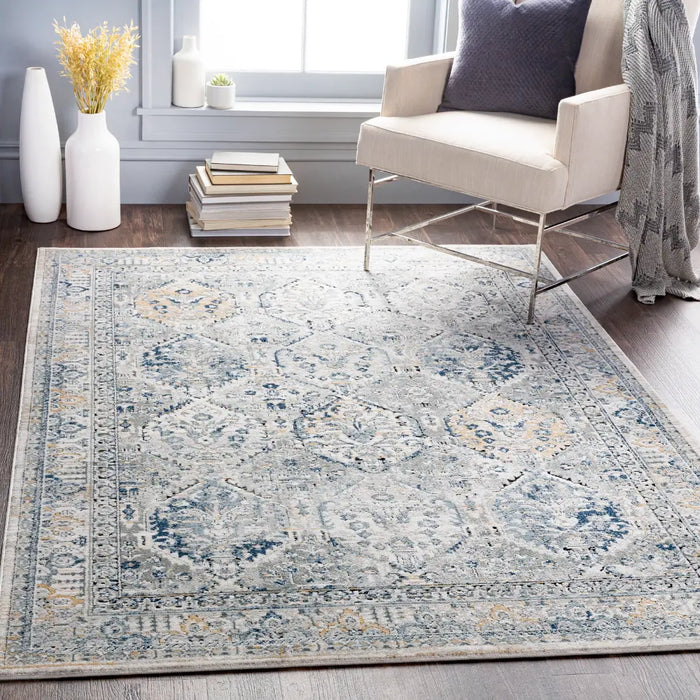 CAMILA Vintage Traditional Oriental Boho Light Grey Rug