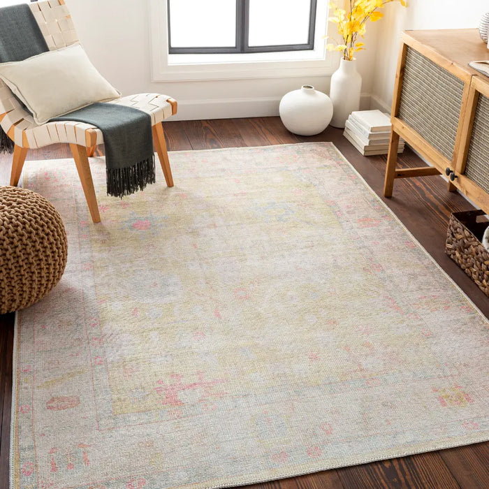 AMARI Machine Washable Traditionnal Boho Sage Rug