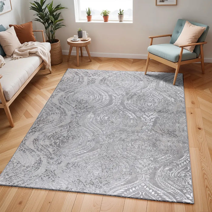 INGRID Vintage Traditional Oriental Boho Beige/Grey Rug