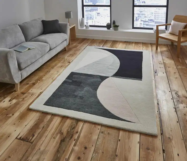 Think Rugs michelle collins mc04 Black, Ivory Living Room Wool Rug.