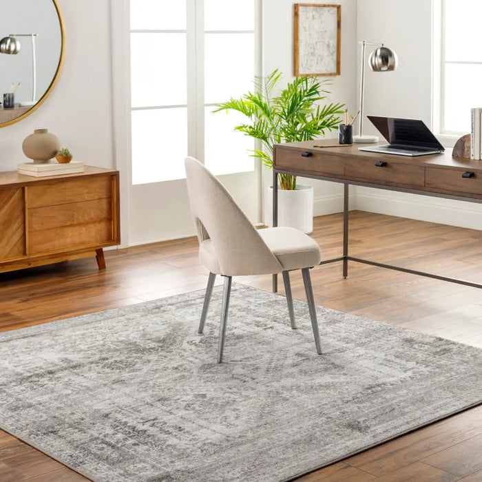NEELAM Vintage Traditional Oriental Boho Light Gray/White/Charcoal Rug