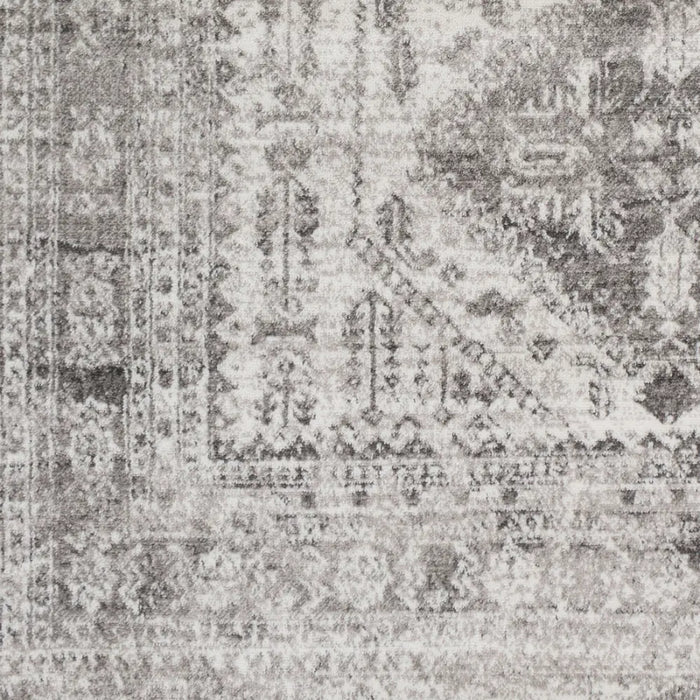 NEELAM Vintage Traditional Oriental Boho Light Gray/White/Charcoal Rug