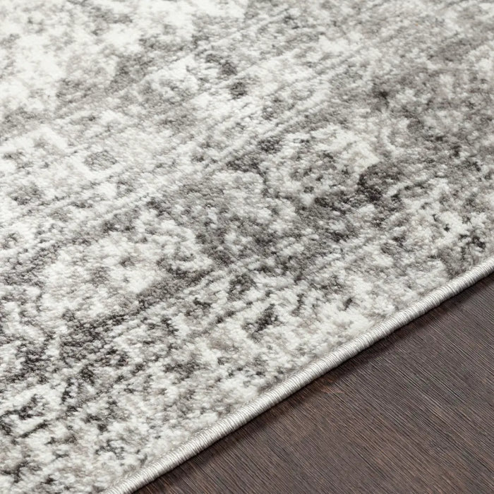 NEELAM Vintage Traditional Oriental Boho Light Gray/White/Charcoal Rug