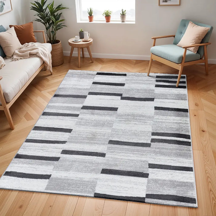 AISHA Scandi Modern Black Rug