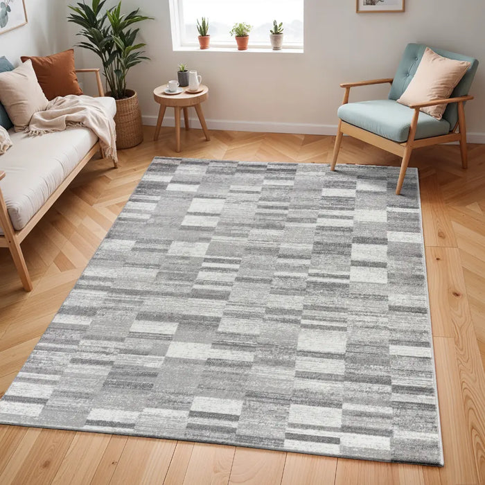 BHAUMI Scandi Modern Light Grey Rug