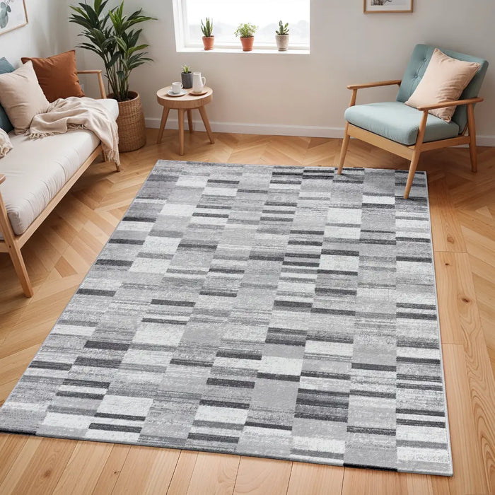 BHAUMI Scandi Modern Black Rug