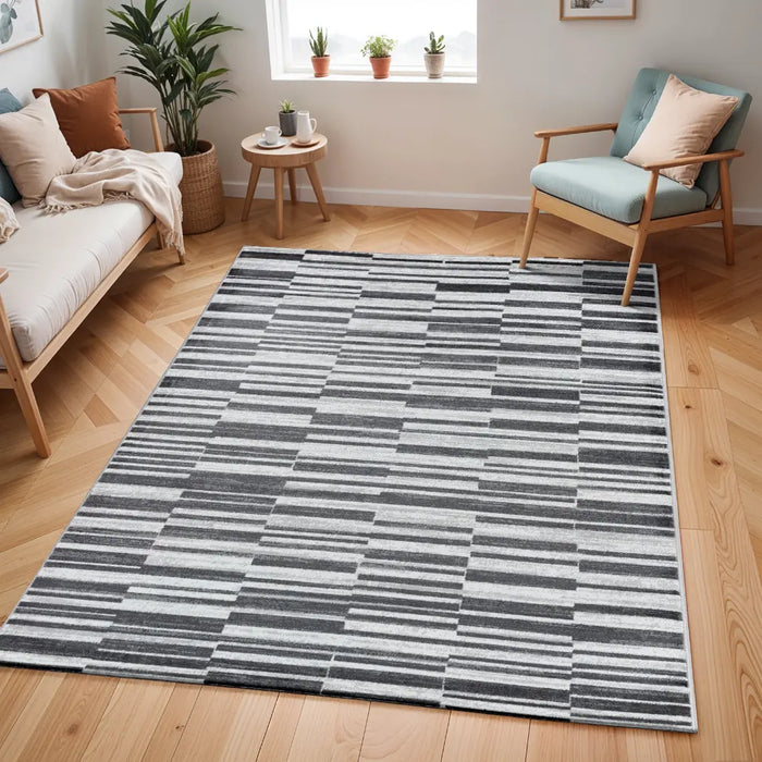 VARTIKA Scandi Modern Black Rug