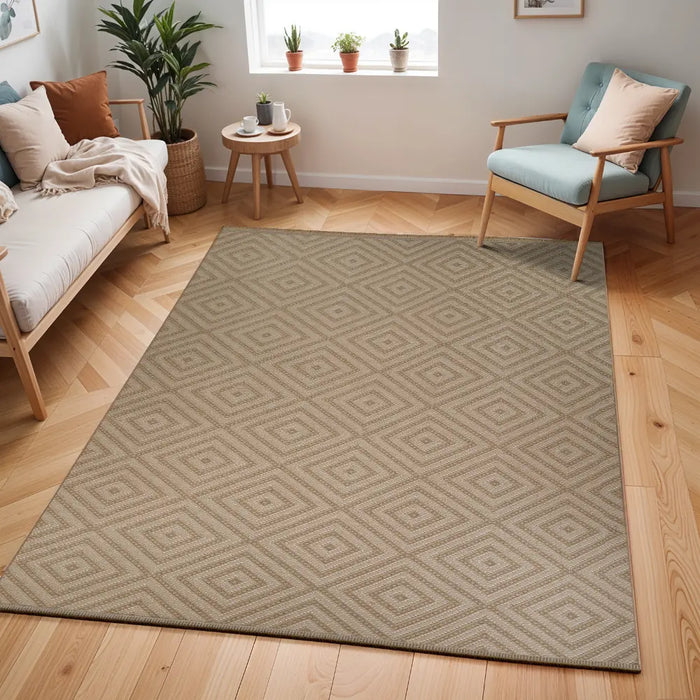 CHARDY Cottage Tan/Light Beige Machine Washable Jute Rug