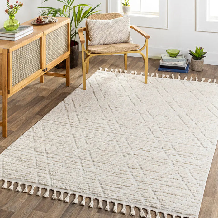 JASMINE Berber High Pile Geometric Beige Rug