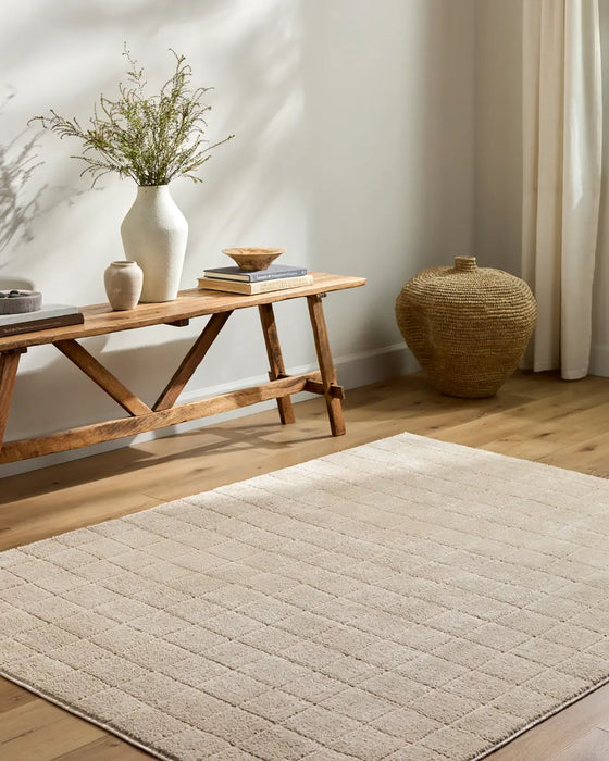 AMINA Our PNW Home x Livabliss Scandi High Pile Light Beige/Light Brown Rug
