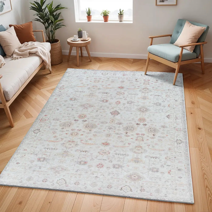 REESHA Our PNW Home x Livabliss Vintage Traditional Oriental Boho Ivory/Rust Rug